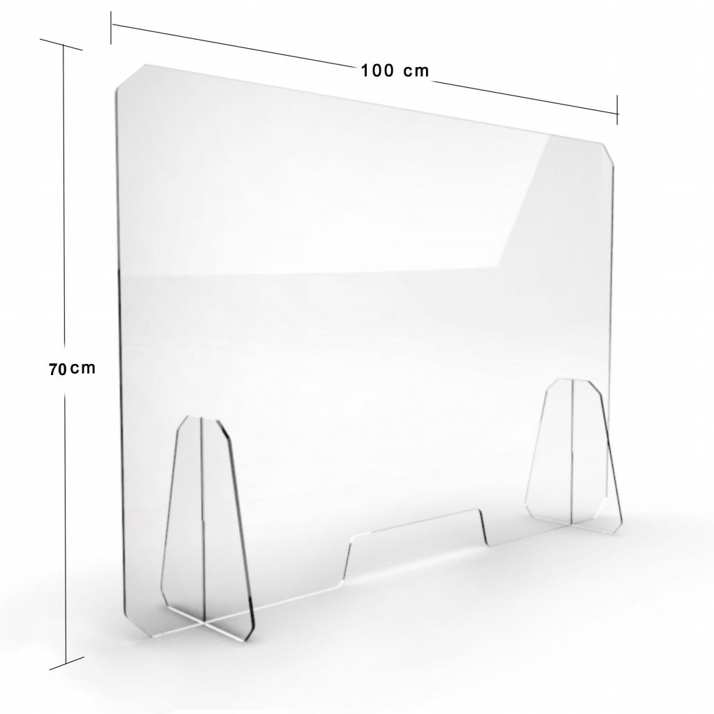 Barriera Protettiva In Plexiglass Per Tavolo - 78,5x60cm - Divisorio Trasparente Con Fessura - Foto 9